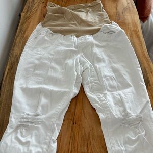 Jessica Simpson maternity jean white distressed look